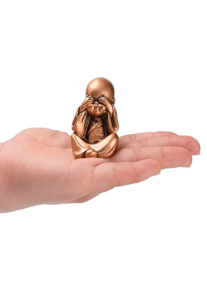 BRABUD Resin Hear No Evil See No Evil Speak No Evil Do No Evil Statue Set of 4 Monks Figurine Home Desk Office Desk Decor Ornaments Collectible TQGJBS233 - Image 3